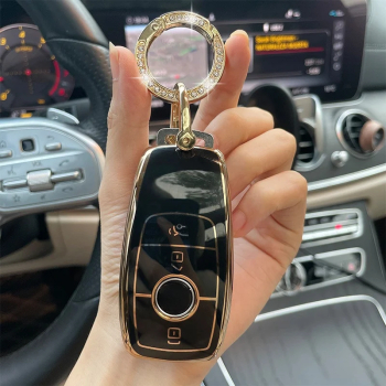 Husa de protectie premium pentru cheie auto Mercedes Benz Elegance Luxury Cover Key Neagra 