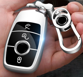 Husa de protectie premium pentru cheie auto Mercedes Benz Elegance Luxury Cover Key Silver 