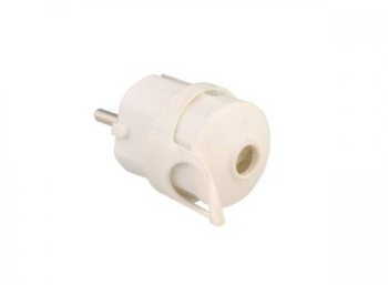 Mufa tata Stecher Schuko cu inel de prindere iesire dreapta alb 250V 16A Well 