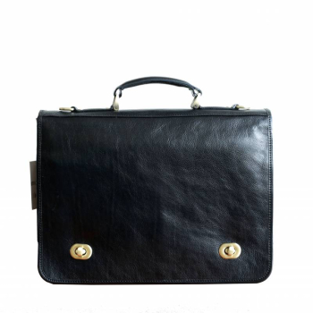 Servieta barbati din piele naturala port laptop neagra FS111 