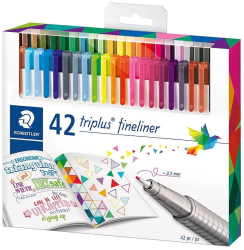 Set 42 finelinere asortate Triplus Staedtler 0 3mm 334-C42 