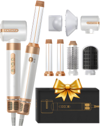 Uscator de par Profesional 7 in 1 ATOMKIT Set Wrap Air Styler 110000 RPM Sistem de uscare pentru stilizare cu aer de mare viteza salon pe 