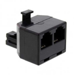 Adaptor 1x RJ11 6P4C tata - 2x RJ11 6P4C mama negru Well 