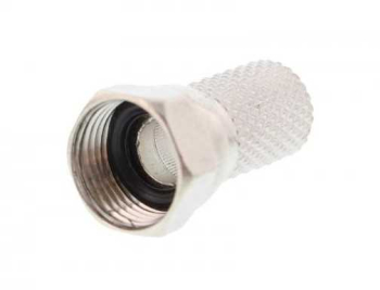 Conector F 20mm +garnitura de cauciuc pentru cablu 7mm WELL 