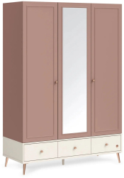 Dulap cu 3 usi si oglinda pentru adolescenti 145x210x59 cm colectia Elegance 