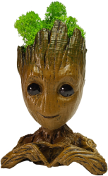 Figurina Baby Groot Love vopsita manual multicolor cu licheni stabilizati inaltime 13 cm 
