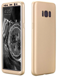 Husa Samsung Galaxy S8 Plus FullBody Gold acoperire completa 360 grade cu folie de protectie gratis 