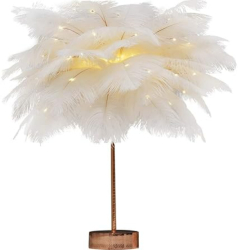 Lampa de masa cu pene 