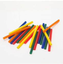 Set baton plastic termoadeziv silicon 7mm x 10cm colorat 20buc HANDY 