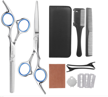 Set profesional 8in1 foarfece de tuns si de filat + accesorii 