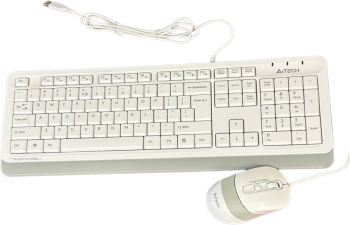 Set tastatura si mouse A4Tech F1010 alb USB ideal pentru birou 