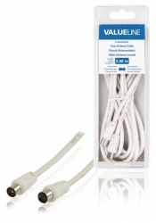 Cablu coaxial tata-mama 3m Dublu Ecranat alb VALUELINE 