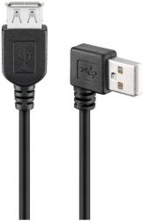 Cablu prelungitor USB 2.0 HI-SPEED 15cm USB A tata 90 grade dreapta la USB A mama drept Goobay