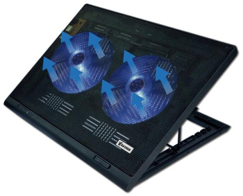 Cooler KlaussTech Pentru Laptop 2 Porturi Usb 2 Ventilatoare Iluminate Iluminat Albastru Led Alimentare Prin Usb Zgomot Redus Plug&pla 