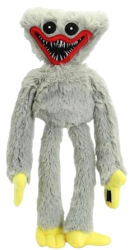 Jucarie de Plus Huggy Wuggy 40 cm Brate Flexibile Gri Deschis 