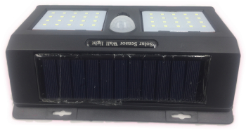 Lampa Solara KlaussTech Dubla De Perete Cu Senzor Solar Wall Light 40 Led-uri Senzor Pir Senzor Cds Negru 