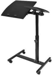 Masuta Klausstech Pentru Laptop Reglabila Design Elegant Si Ergonomic Metal Roti Pentru Transport Ajustare Inaltime Negru 