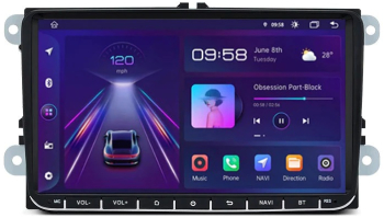 Navigatie Android 13 cu Android auto & Carplay Wireless 2GB RAM 32 GB dedicata Ecran 9 inch VW Skoda Seat Passat B6 B7 CC Golf 5 G 