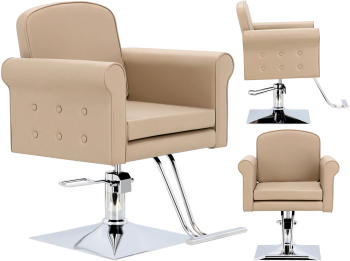 Scaun de coafat Jade hidraulic rotativ pentru salonul de coafura Suport cromat scaun de coafor 