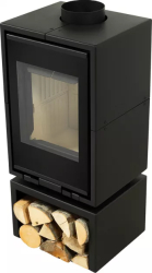 Semineu metalic A-CAMINETTI PANORAMA RS18 freestanding pe lemn putere maxima 8 kW randament 80 negru 