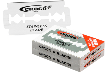 Set de lame de ras Croco 10 bucati lame de ras barbiere durabile si precise pentru barbierit traditional lame ascutite. 