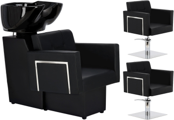 Stella Set de spalatorie pentru salonul de coafura si 2 x scaun de coafor hidraulic rotativ bazin mobil pentru salonul de coafura chiuveta 