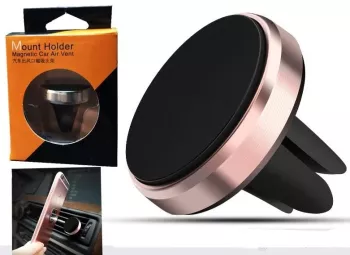 Suport auto magnetic de culoare rose-gold pentru telefoane mobile prindere la ventilatie 