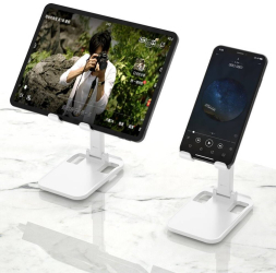 Suport de Birou Pliabil Telescopic si Portabil pentru Telefon sau Tableta 4 - 12 Inch - Alb 
