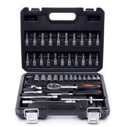 Trusa profesionala scule Kraft&Dele KD10469 46 piese biti surubelnite clichet soclu 
