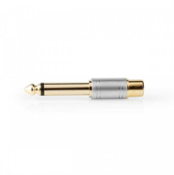 Adaptor audio MONO JACK 6.35 mm tata - RCA mama gri Nedis 