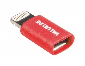 Adaptor iPhone Lightning tata - micro USB mama rosu Valueline 
