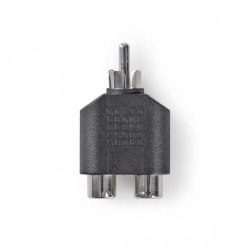 Adaptor Subwoofer RCA tata - 2x RCA mama negru Nedis 