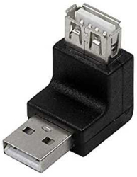 Adaptor USB 2.0 A mufa tata - USB A soclu mama in unghi LOGILINK 
