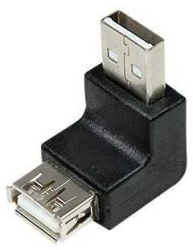 Adaptor USB 2.0 A soclu mama - USB A mufa tata in unghi LOGILINK 