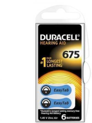 Baterii auditive 675 DURACELL Zinc-Air 1.45V ZA675 SET 6BUC