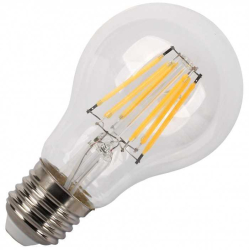 Bec LED filament A60 E27 6W 600lm 230V sticla mata lumina rece Well 