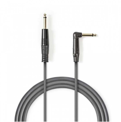 Cablu audio stereo Jack 6.35 mm tata - tata cotit 1.5m gri Nedis 