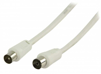 Cablu coaxial pentru antena tata - coaxial mama 3m alb dublu ecranat Valueline 