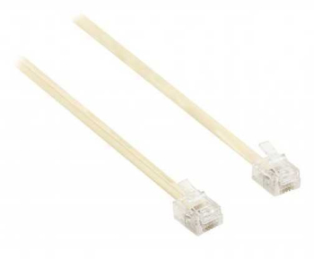 Cablu telefon mufat RJ11 6P4C 7/0.10 CCS alb 3m Well 