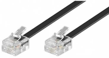 Cablu telefon mufat RJ11 6P4C 7/0.10 CCS negru 6m Well 