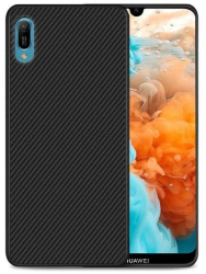Husa pentru Huawei Y6 2019 Perfect Fit cu insertii de carbon negru 