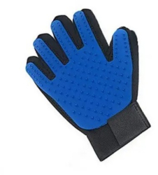 Manusa KlaussTech Din Material Textil Si Cauciuc Pentru Perierea Animalelor De Companie Culoare Albastru Mana Dreapta 
