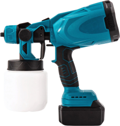 Pistol de vopsit Selling Depot® electric profesional fara fir 210W 48V cu baterie Li-Ion capacitate 800 ml albastru 