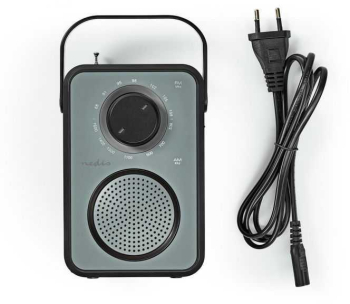 Radio FM Nedis 1.8W gri / negru maner de transport 