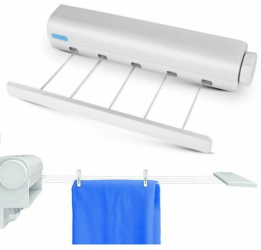 Sarma retractabila pentru rufe ABS extensibila pana la 3.75m alb 