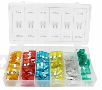 Set 120 buc sigurante auto Hogert din aliaj de zinc intre 5-30 amperi 