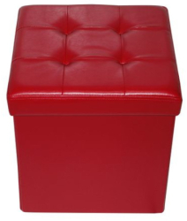 Set 2 Taburete Pliabil KlaussTech Cu Spatiu De Depozitare Greutate Suportata 150 Kg 38x38x38 Cm Rosu 