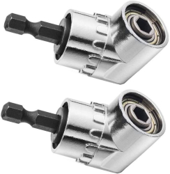 Set 2xadaptor unghiular 105° Tija hexagonala 1/4& Argintiu 