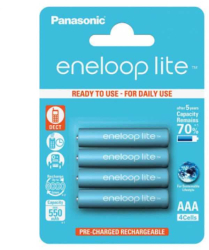 Set acumulatori Panasonic Eneloop Ni-MH 4x AAA R3 550mA lite Power 4buc BK-4LCCE/4BE 