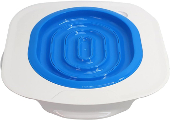 Set Antrenament Toaleta pentru Pisici Plastic Albastru si Alb 42x42x4cm 